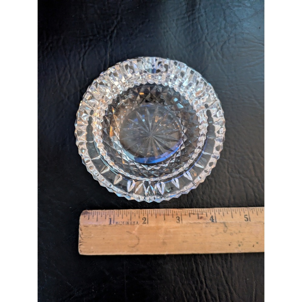 Waterford‎ Irish Crystal Ashtray Decorative Faceted Round Maeve 4 In